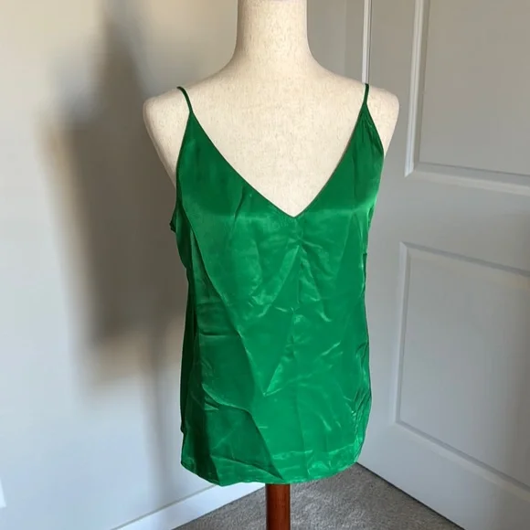 Scotch & Soda V-Neck Cropped Jersey Cami Green size Medium - Picture 3 of 9